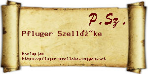 Pfluger Szellőke névjegykártya